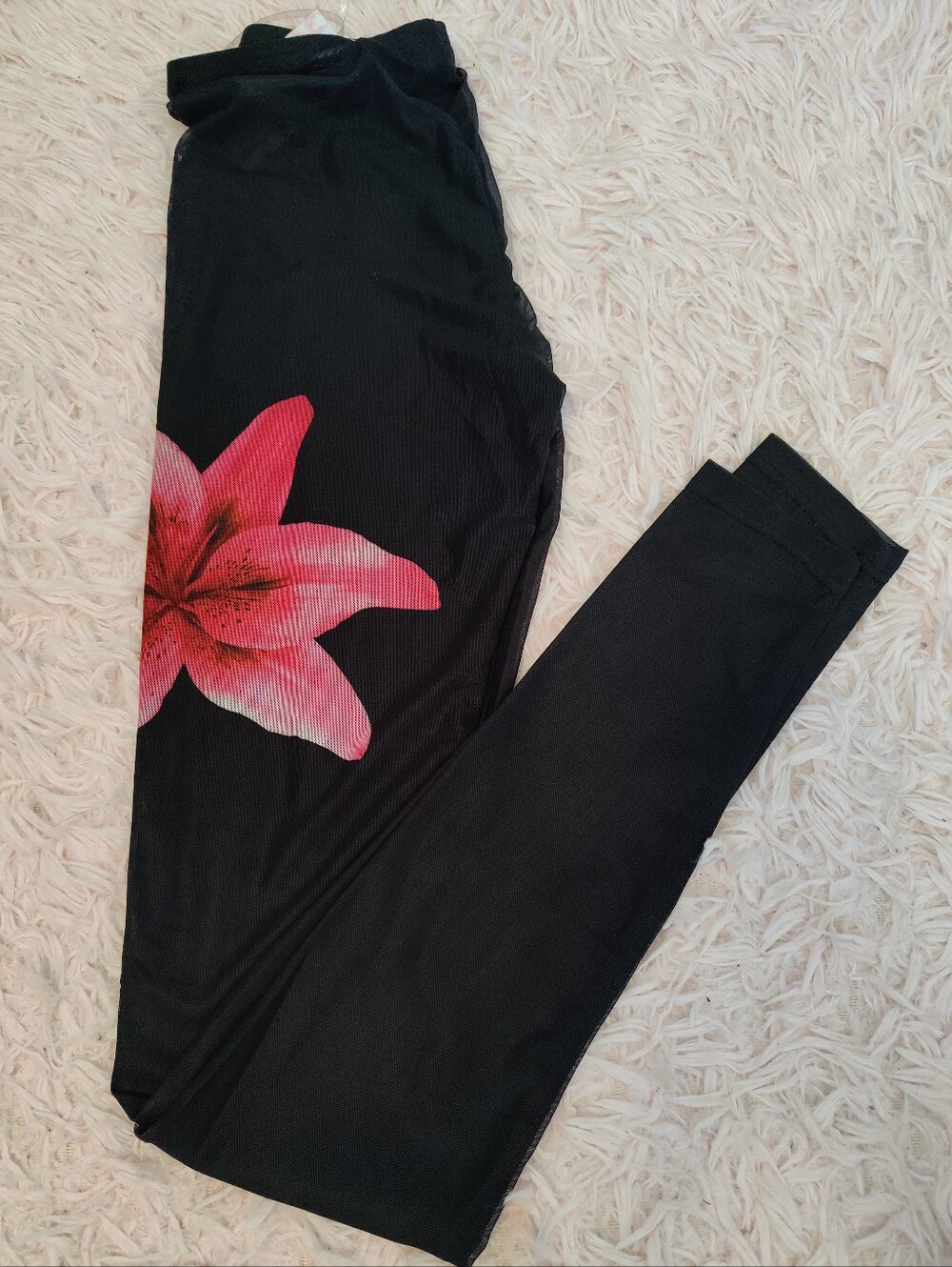 Charming Bunny Black Sheer Beach Cover Up Leggings Pants